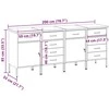 Darbo spinta 4 vnt. Raudona ir pilka 200 x 55 x 85 cm