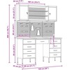 Darbo spinta 8 pcs Raudona Inžinerinė mediena ir plienas