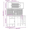 Darbo spinta 8 pcs Raudona Inžinerinė mediena ir plienas