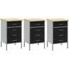 Darbo spinta su stalčių 3 pcs Juoda ir pilka 150 x 55 x 85 cm