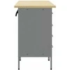 Darbo spinta su stalčių 3 pcs Juoda ir pilka 150 x 55 x 85 cm