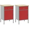 Darbo spinta su stalčių 2 pcs Raudona ir pilka 100 x 55 x 85 cm