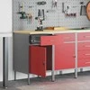 Darbo spinta su stalčių 2 pcs Raudona ir pilka 100 x 55 x 85 cm
