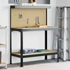 Darbo stalas su lentyna su saugykla Juodas 114 x 54 x 145 cm