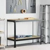 Darbo stalas su lentyna su saugykla Juodas 115 x 55 x 91 cm