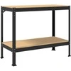 Darbo stalas su lentyna su saugykla Juodas 115 x 55 x 91 cm