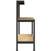 Darbo stalas su lentyna su saugykla Juodas 114 x 54 x 145 cm