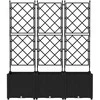 Sodo vazonas 3 vnt. Juoda 120 x 40 x 143 cm PP