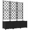 Sodo vazonas 3 vnt. Juoda 120 x 40 x 143 cm PP