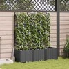 Sodo vazonas 3 pcs Juodas 120 x 40 x 143 cm Plastmasė
