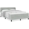 Kiemas lova su galvūgalio Šviesiai pilka 140 x 200 cm Aksomas