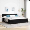 Kiemas lova su LED juostelėmis Juoda 200 x 200 cm audinys