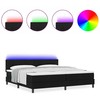 Kiemas lova su LED juostelėmis Juoda 200 x 200 cm audinys
