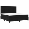 Kiemas lova su LED juostelėmis Juoda 180 x 200 cm audinys