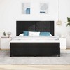 Kiemas lova su LED juostelėmis Juoda 180 x 200 cm audinys