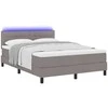 Kiemas lova su čiužiniu su LED Taupe 140 x 190 cm audinys