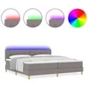 LED Čiužinio Lova su pagalve Taupe 200 x 200 cm audinys