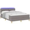 LED Čiužinio Lova su LED juostelėmis Taupe 160 x 200 cm audinys