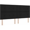 Kiemas lova su LED juostelėmis Juoda 200 x 200 cm audinys