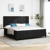 Kiemas lova su LED juostelėmis Juoda 200 x 200 cm audinys