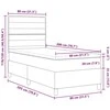 Kiemas lova su čiužiniu Šviesiai pilka 80 x 200 cm audinys