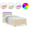 LED Čiužinio Lova su galvūgalio Kreminė 90 x 200 cm audinys