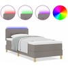 LED Čiužinio Lova su galvūgalio Taupe 100 x 200 cm audinys