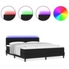 Kiemas lova su LED juostelėmis Juoda 180 x 200 cm audinys