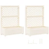 Didelis vazonas su treliu 2 pcs Balta 143 x 143 x 133,5 cm PP