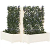 Didelis vazonas su treliu 2 pcs Balta 143 x 143 x 133,5 cm PP