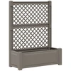 Didelis vazonas su treliu 2 pcs Pilka 143 x 143 x 133,5 cm PP