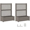 Didelis vazonas su treliu 2 pcs Pilka 143 x 143 x 133,5 cm PP