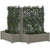 Didelis vazonas su treliu 2 pcs Pilka 143 x 143 x 133,5 cm PP