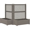 Didelis vazonas su treliu 2 pcs Pilka 143 x 143 x 133,5 cm PP