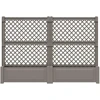 Didelis vazonas su treliu 2 pcs Pilka 200 x 43 x 133,5 cm PP
