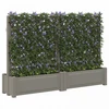 Didelis vazonas su treliu 2 pcs Pilka 200 x 43 x 133,5 cm PP