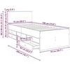 Dienos lova Rudas ąžuolas ir juoda 75 x 190 cm Apdirbta mediena