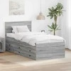 Dienos lova Pilkas Sonoma ir juoda 75 x 190 cm Apdirbta mediena