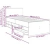 Dienos lova Rūkyto ąžuolo ir juoda 90 x 200 cm Apdirbta mediena