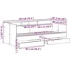 Dienos lova su stalčių Pilka 90 x 200 cm Apdirbta mediena