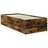 Dienos lova su stalčių Rūkyto ąžuolo ir juoda 100 x 200 cm