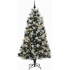 Dirbtinė eglutė su lankstomomis šakomis ir bumbulais 210 cm