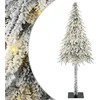Kalėdų eglutė su 300 LED s stovu Balta 210 cm PE ir Plienas