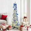 Dirbtinė Kalėdų eglutė su 100 LED s stovu Balta 150 cm PVC