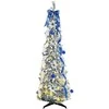Dirbtinė Kalėdų eglutė su 100 LED s stovu Balta 150 cm PVC