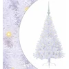Dirbtinė Kalėdų eglutė su 150 LED Balta 120 cm PVC ir Plienas