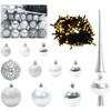 Dirbtinė Kalėdų eglutė su 150 LED Balta 120 cm PVC ir Plienas