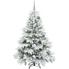 Dirbtinė Kalėdų eglutė su 150 LED Balta 150 cm PE ir PVC