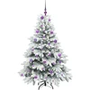 Dirbtinė Kalėdų eglutė su 150 LED Balta 150 cm PE ir PVC