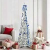 Dirbtinė Kalėdų eglutė su 150 LED s stovu Balta 180 cm PVC